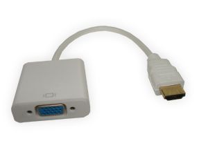 Konwerter HDMI wtyk na VGA na kablu biały