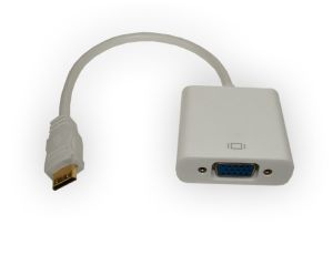 Konwerter miniHDMI wtyk na VGA gniazdo na kablu bi