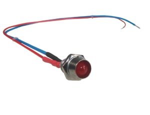 Kontrolka LED 5mm 12V czerwona z przewodem